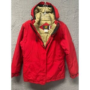 Jack Wolfskin Women Red‎ Waterproof Hooded Ski Snowboard Jacket Outerwear Size M